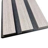 Real Wood Acoustic Slatted Wall Panels –  Ash Gray (60×240 cm) | Fast UK Delivery